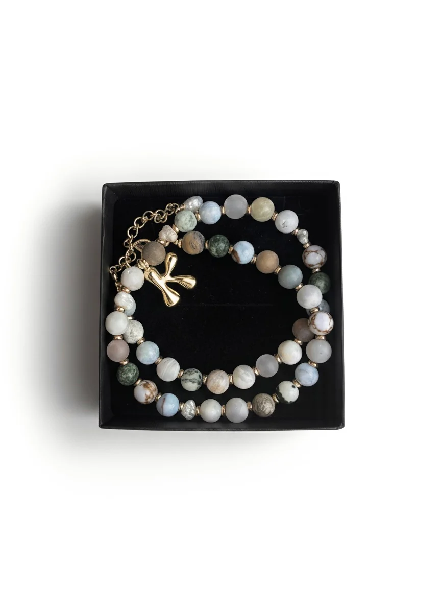 Taila Danae beaded bracelet with gold charm