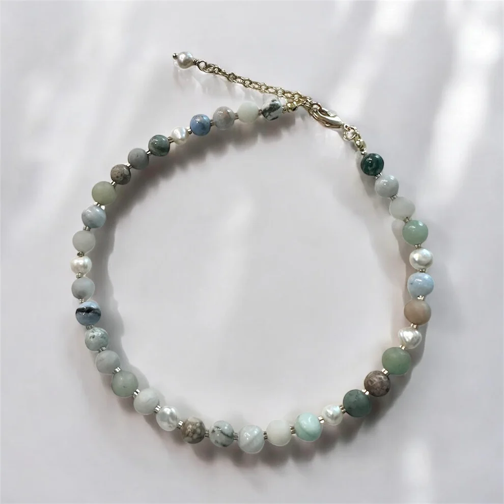Taila Danae pastel stone and pearl necklace