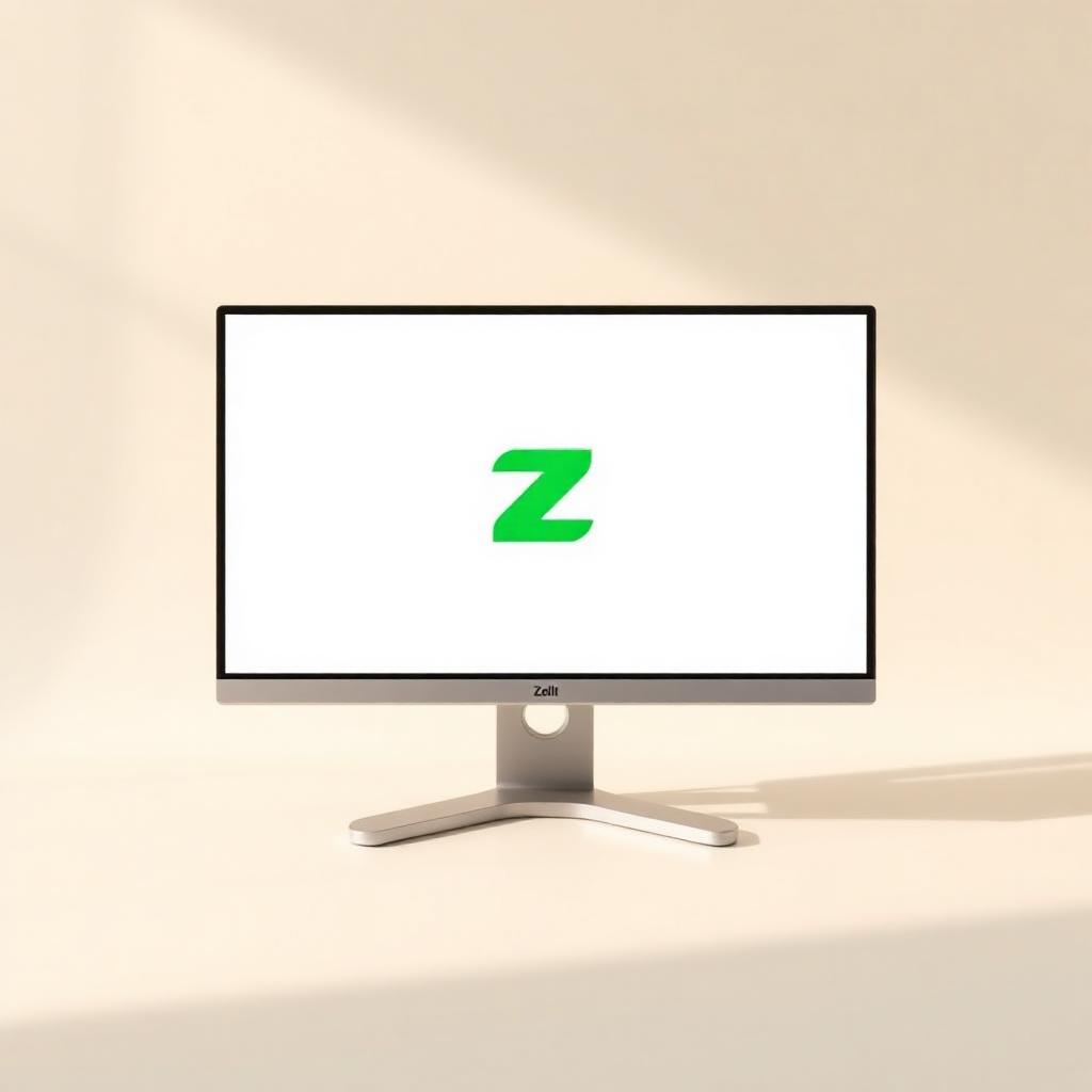 Zellr desktop dashboard shown on a computer monitor